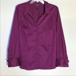 Lane Bryant Fitted Shirt -French Cuffs Sz 14/16